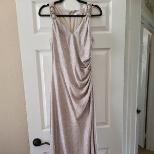 Calvin Klein Long Champagne Gold Dress Size 8